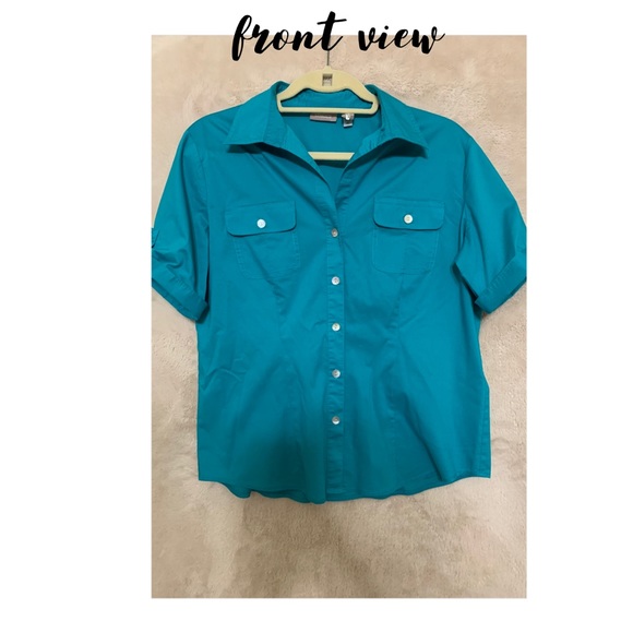 Chico’s Turquoise Button Up - Picture 2 of 3